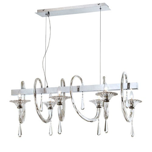 Shiraz Chrome Six Light Linear Pendant