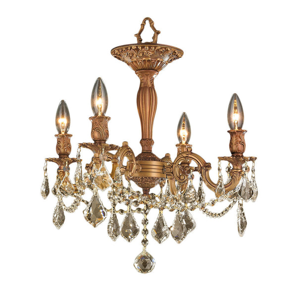 French Gold Four-Light Semi-Flush