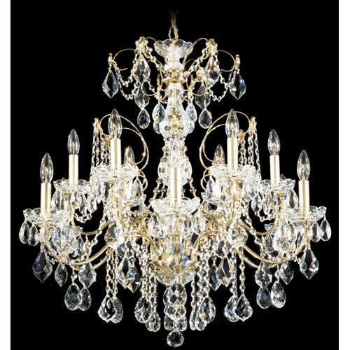 12-Light Clear Heritage Handcut Crystal Chandelier, 30W x 29.5H x 30D