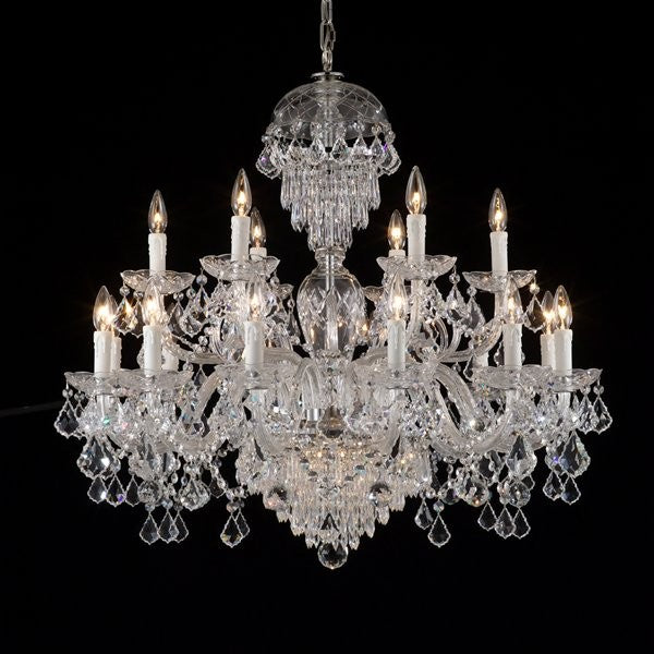 Polished chrome 20 Light traditional crystal Chandelier