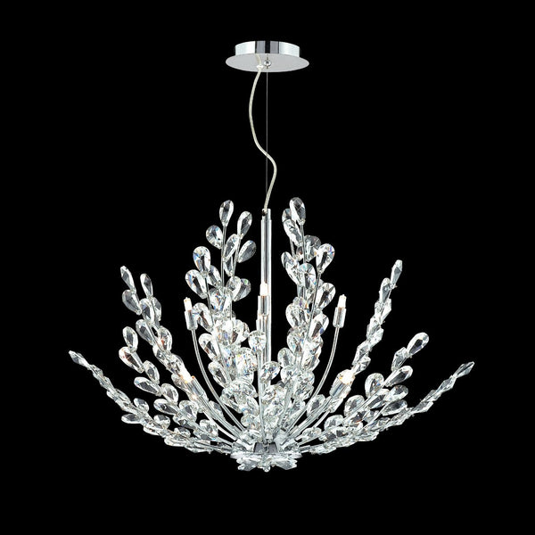 Contemporary Crystal Chandelier in polished chrome finish