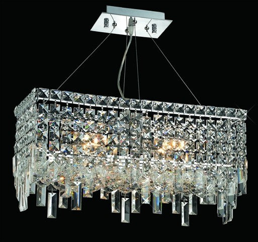 4 Light contemporary crystal chandelier Chrome plated