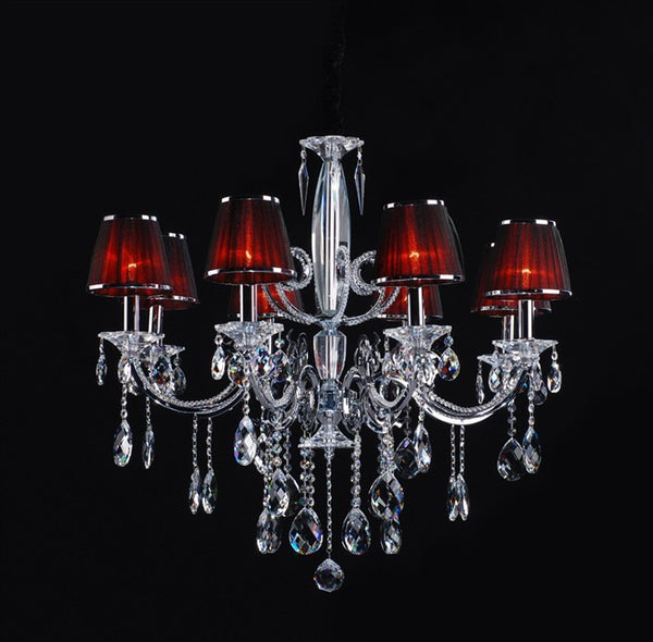 Polished chrome 8 Light traditional crystal Chandelier