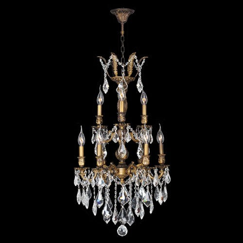 20-Light Antique Bronze Finish with Clear-Crystals Chandelier