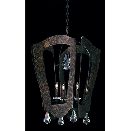 Heirloom Bronze Four-Light Pendant with Arms Internally and Clear Swarovski Element Crystal