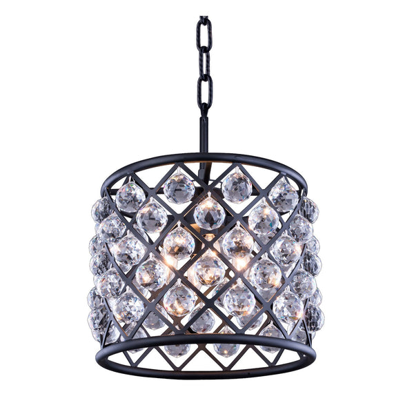 Madison Mocha Brown Four-Light Pendant with Royal Cut Clear Crystals