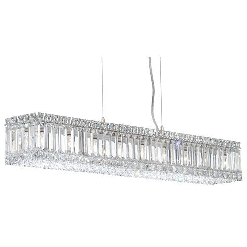 Stainless Steel Nine-Light Clear Spectra Crystal Pendant Light, 35.5W x 5H x 35.5D