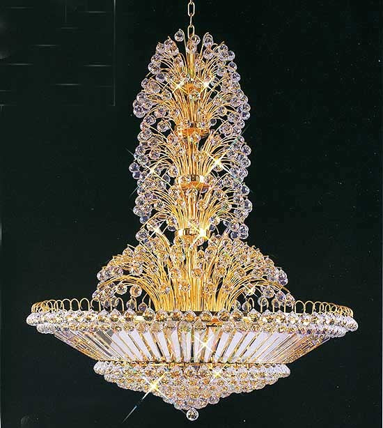 40 Light crystal chandelier dressed with Chinese numner one crystal in gold finish