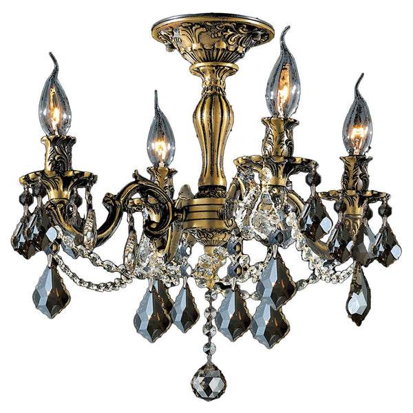 Antique Bronze Four-Light Semi-Flush