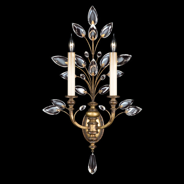 Wall Sconce, 2-Light, Gold Leaf, Faceted  Leaves, 28"H (773150ST 9F9F)