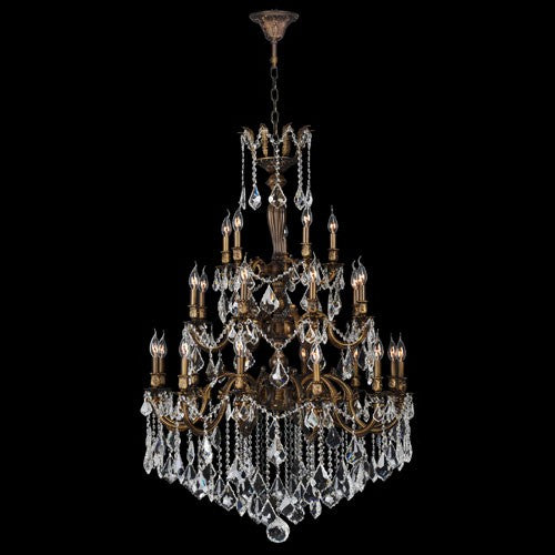 Corp Versailles 25-Light Antique Bronze Finish with Clear-Crystals Chandelier