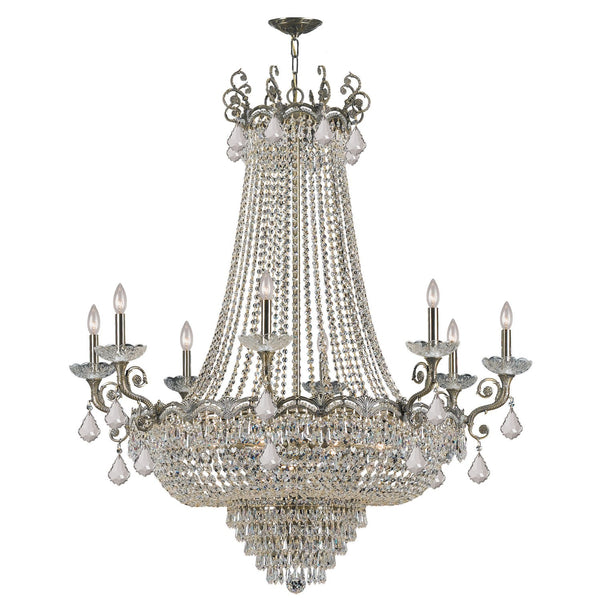 Majestic Historic Brass Twenty-Light Crystal Chandelier