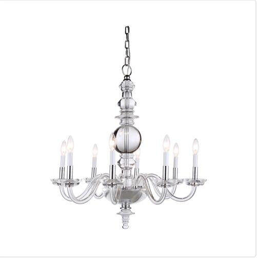 Chrome 29-Inch Eight-Light Chandelier