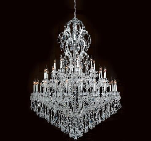 48-Light Chrome Finish with Clear-Crystals Chandelier