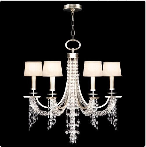 Six-Light Chandelier in Warm Silver Leaf Finish