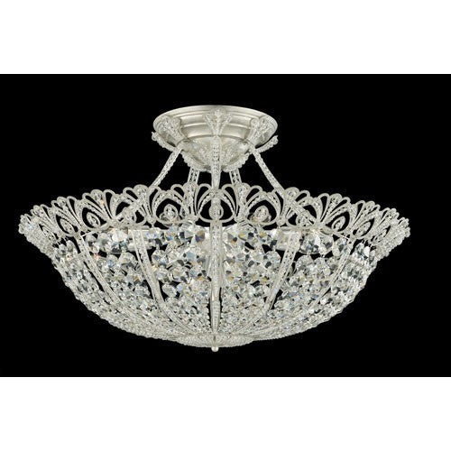 Schonbek Tiara New Heirloom Silver 17-Light Clear Spectra Crystal Semi-Flush Light, 30W x 19.5H x 30D