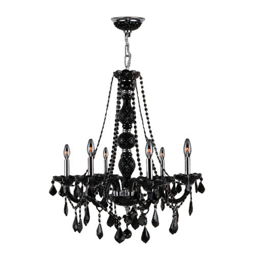 Polished Chrome Six-Light Chandelier