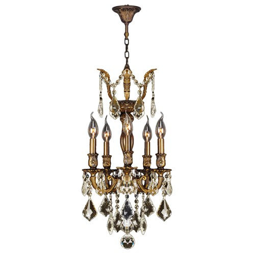 Bronze Five-Light Chandelier