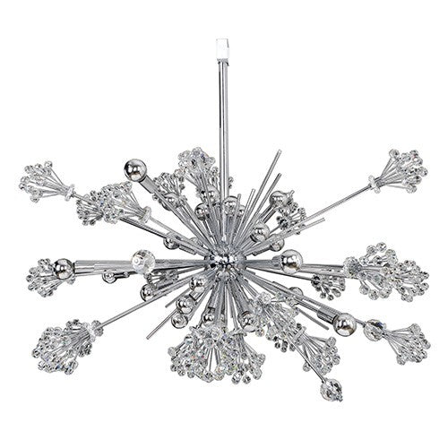 Chrome 30-Light Pendant with Firenze Clear Crystal