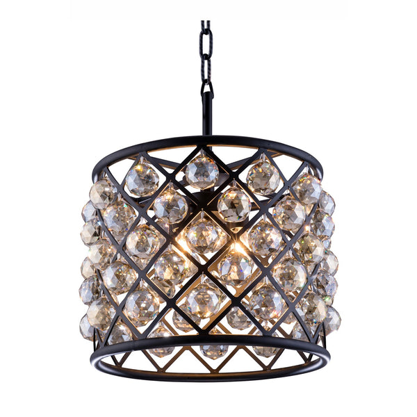 Madison Mocha Brown Four-Light Pendant with Royal Cut Golden Teak Crystals