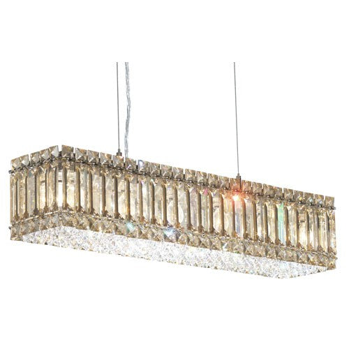 Stainless Steel Six-Light Golden Shadow Swarovski Elements Pendant Light, 24W x 5H x 24D