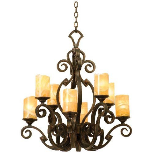 Copper Eight-Light Chandelier