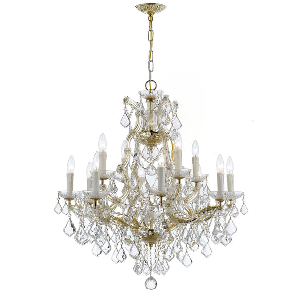 Maria Theresa Gold Twelve-Light Chandelier with Swarovski Elements Crystal