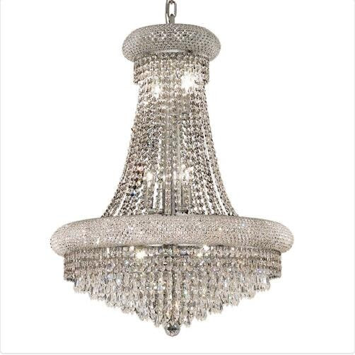 Chrome Fourteen-Light 24-Inch Chandelier with Royal Cut Clear Crystal