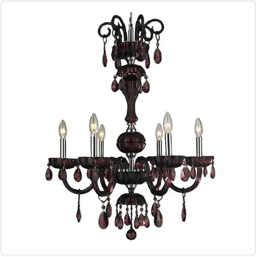 Polished Chrome Six-Light Chandelier