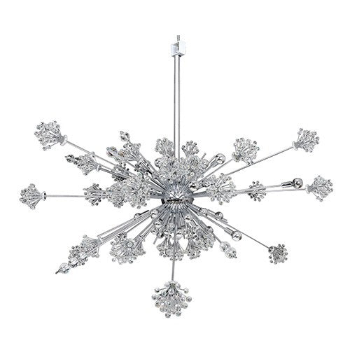 Chrome 46-Light 60-Inch Wide Pendant with Firenze Clear Crystal