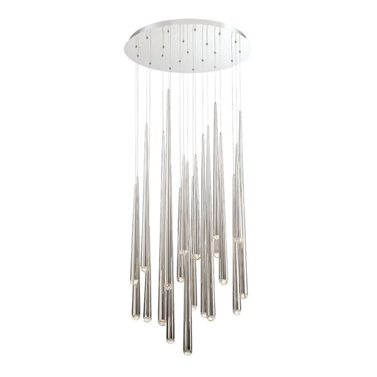 Cascade 21-Light LED Pendant in Polished Nickel