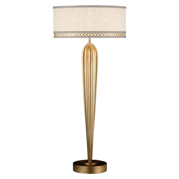 Table Lamp, 2-Light, Gold, White Textured Linen Shade, 33"H (792915-2ST 9GAH)