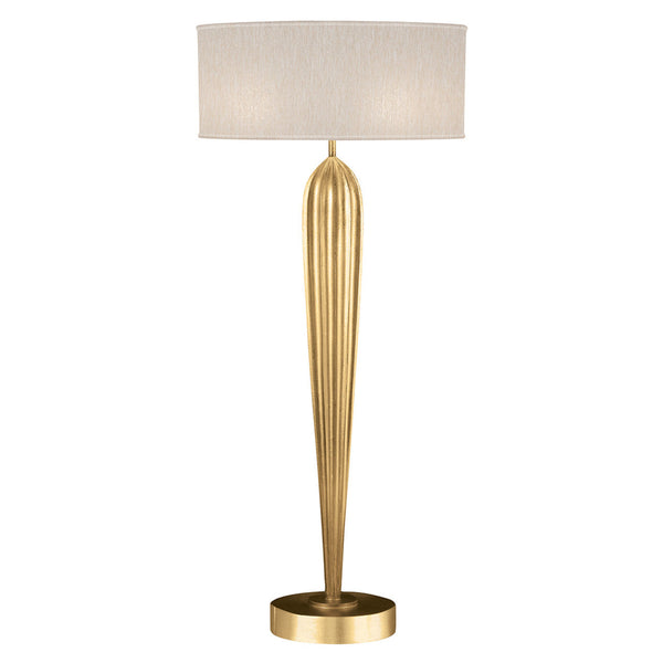 Table Lamp, 2-Light, Gold Leaf, Champagne Fabric Shade, 33"H (792915-SF33 NK0U)