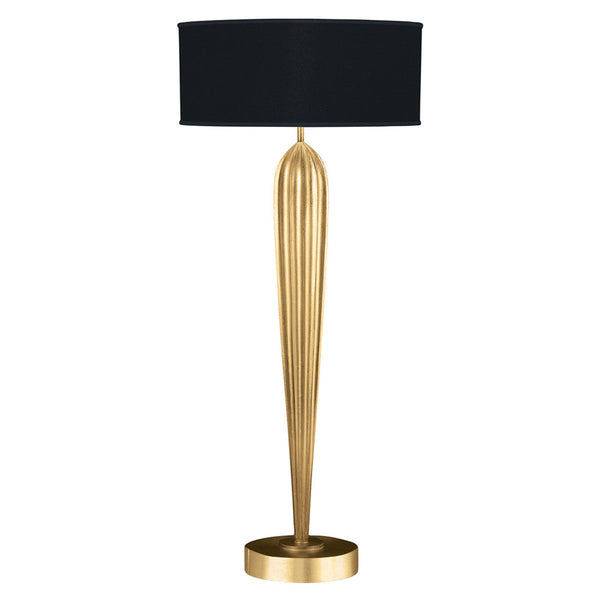 Table Lamp, 2-Light, Gold Leaf, Black Fabric Shade, 33"H (792915-SF34 NK0V)