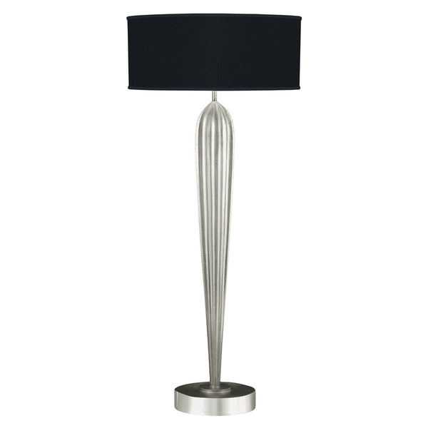 Table Lamp, 2-Light, Silver Leaf, Black Fabric Shade, 33"H (792915-SF42 NK0X)