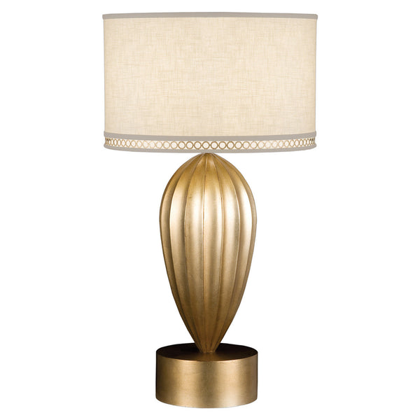 Table Lamp, 1-Light, Gold, White Textured Linen Shade, 33"H (793110-2ST D83D)