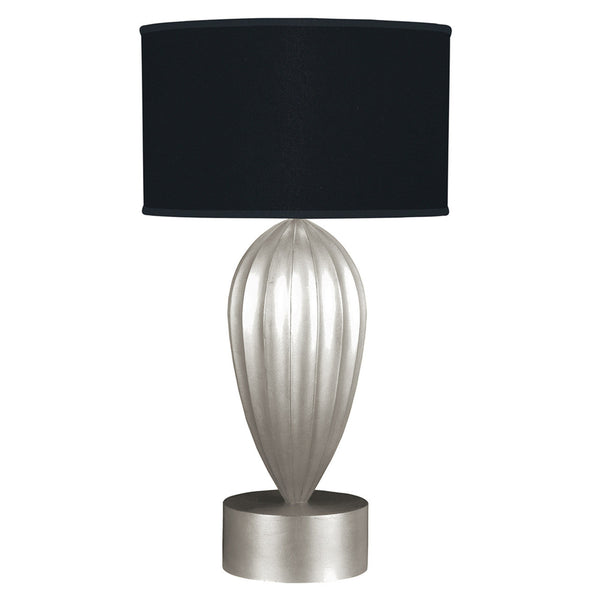 Table Lamp, 1-Light, Silver Leaf, Black Fabric Shade, 33"H (793110-SF42 NK11)