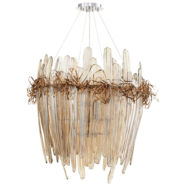 Thetis Chrome and Copper 12-Light Chandelier