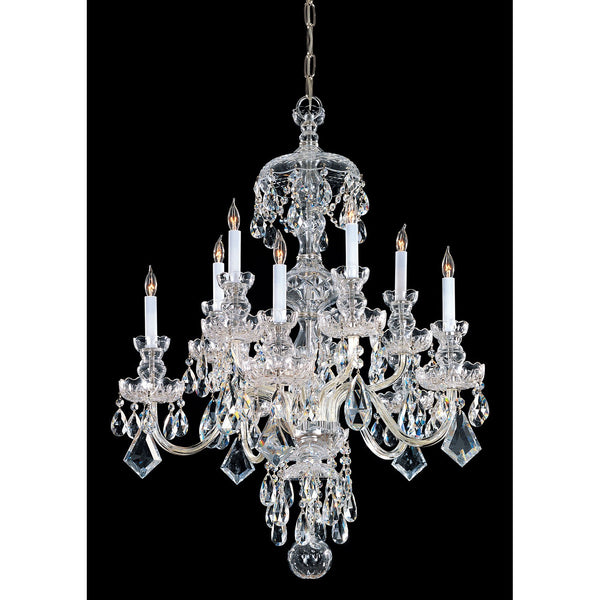 Traditional Crystal Swarovski Strass Crystal Polished Brass Five-Light Chandelier