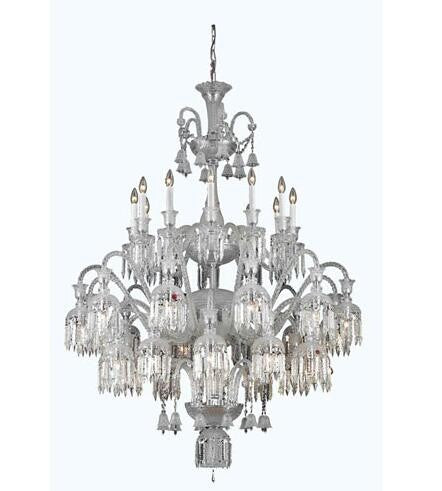 Chrome 36-Light Chandelier with Elegant Cut Crystal