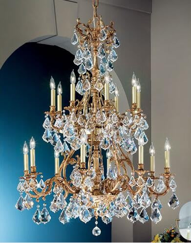 Gold Sixteen-Light Chandelier