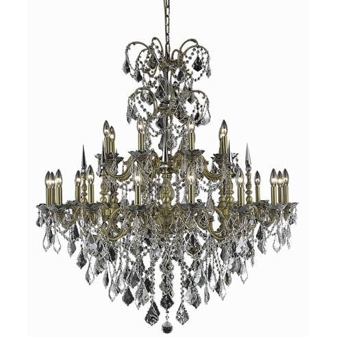 Gold Twenty-Four Light Chandelier with Clear Royal Cut Crystals