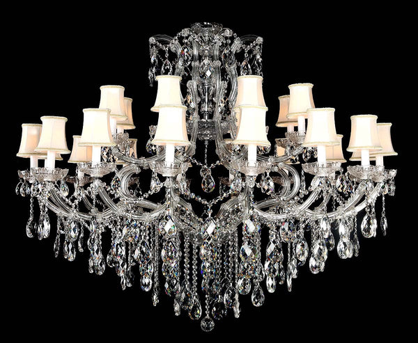 24 Lights Maria Theresa crystal chandelier dressed with clear crystal