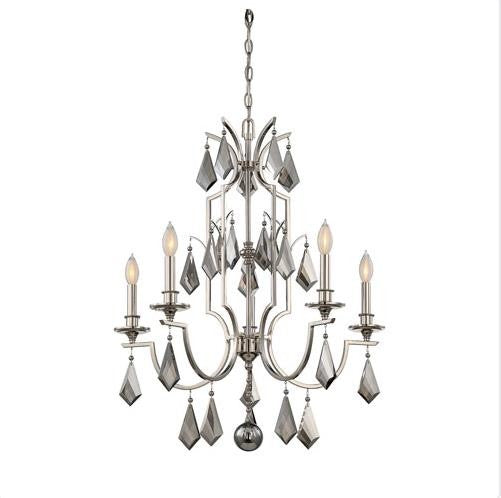 Nickel Five-Light Chandelier