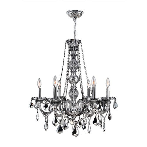 Polished Chrome Six-Light Chandelier