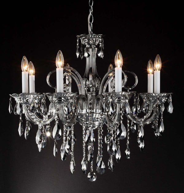 Smoke Gray 8 Lights Bohemian Crystal chandelier