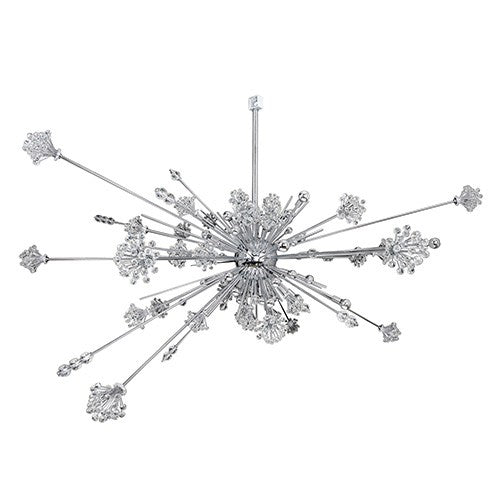 Chrome 46-Light 92-Inch Wide Pendant with Firenze Clear Crystal