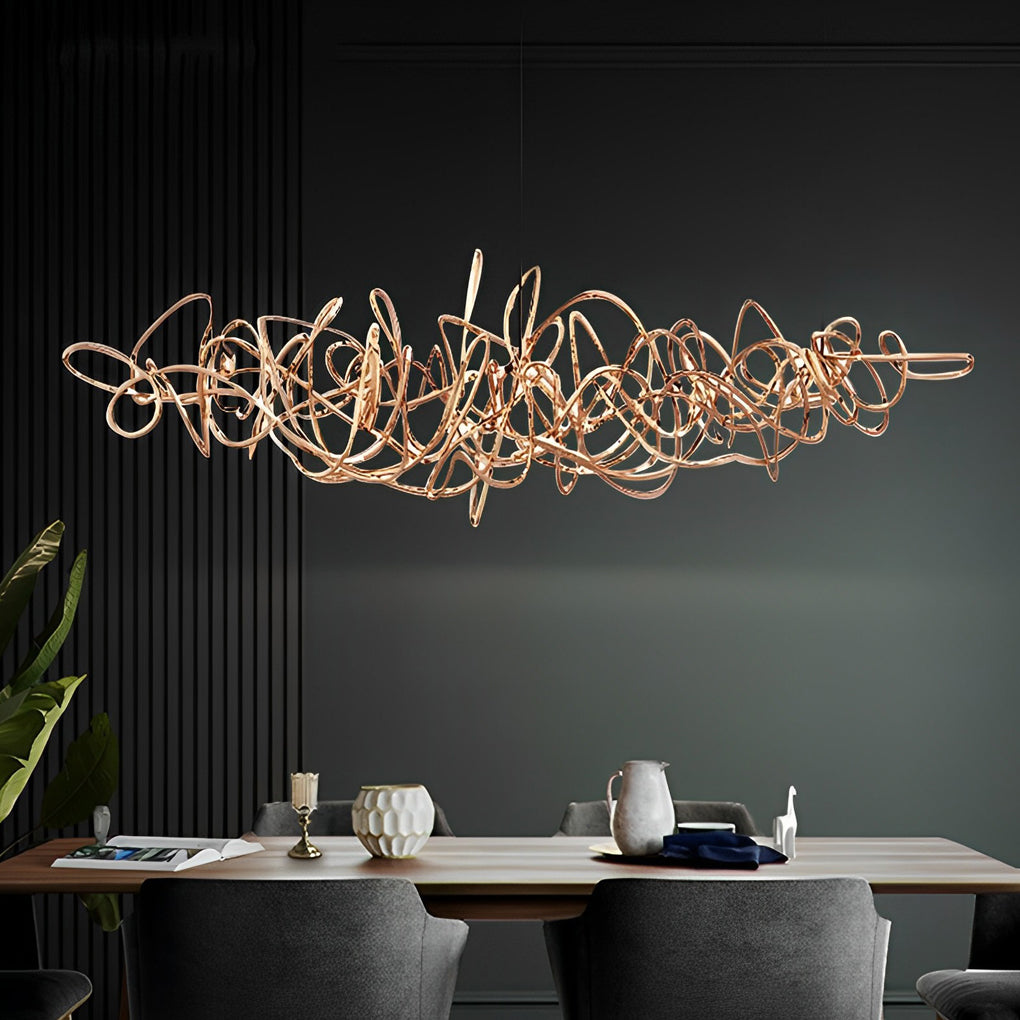 Irregular Creative Electroplate Hardware LED Postmodern Chandelier