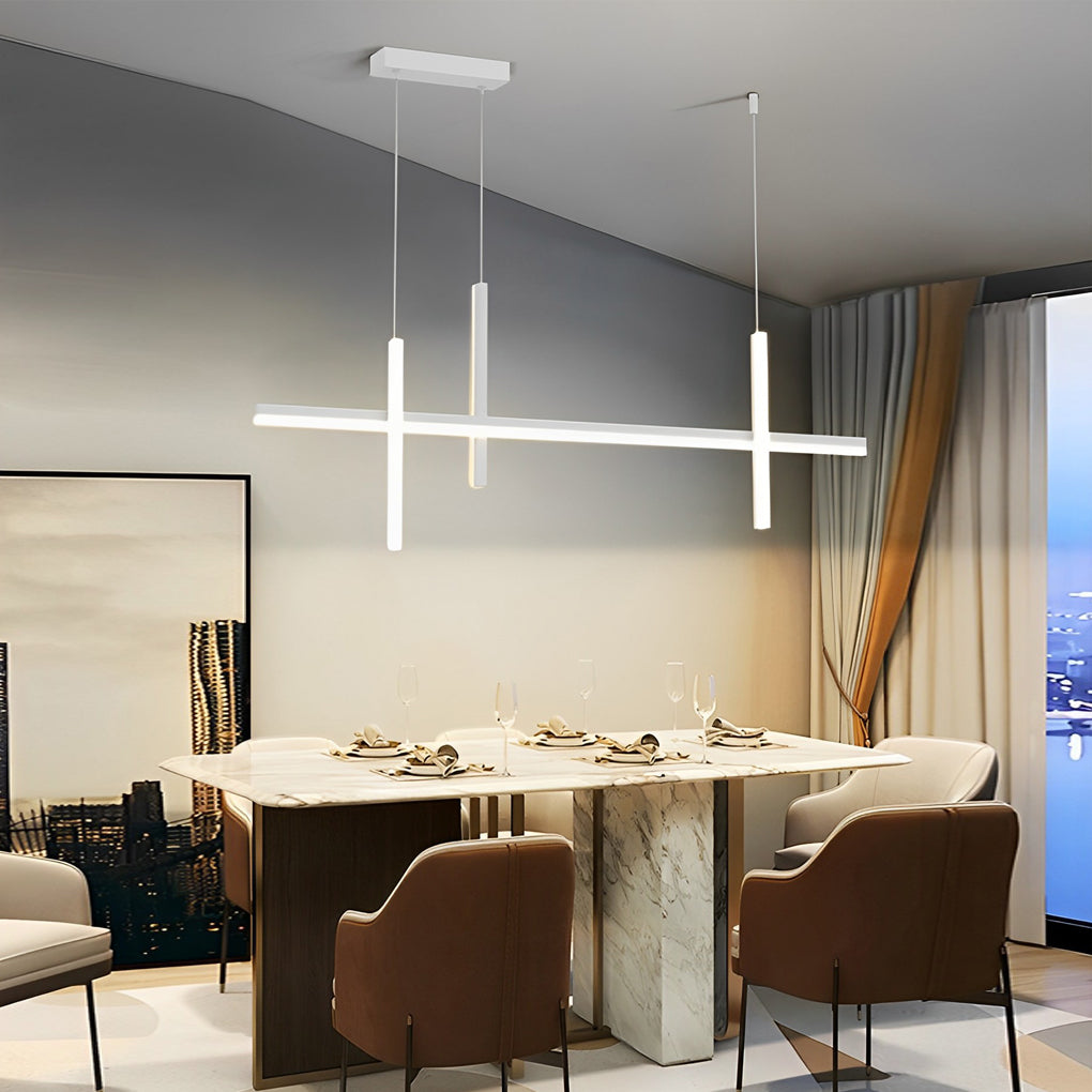 Minimalist Long Strip Three Step Dimming Stepless Dimmable Chandeliers