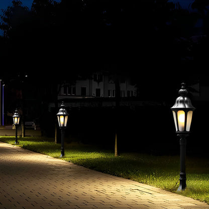 Outdoor Waterproof LED Black European-style Lawn Lights Path Lamp Post